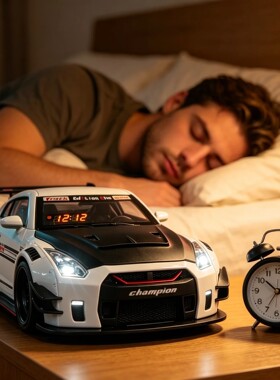 现货 跑车闹钟Hyper Car Alarm Clock喷雾超跑引擎声浪光效闹钟