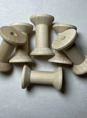 天然木制木线轴50x30mm老式8个装线圈线盘空盘轱辘线轴家用