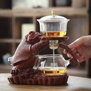 家用办公室会客简约泡茶神器 2024年磁吸自动功夫茶具懒人玻璃套装