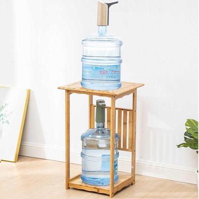 加固水桶放置桌架竹茶杯架加高桶装水抽水器架子实木饮水机置物架