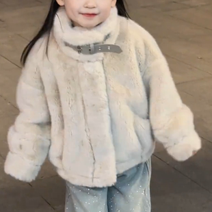 女童外套冬季2026新款儿童加厚仿皮草毛毛衣女孩洋气冬装皮毛一体