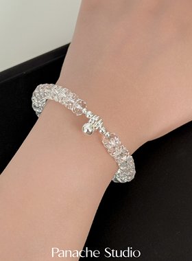 PANACHE 冰透超闪玻璃水晶手串 小众新中式冷淡风精致串珠手链女