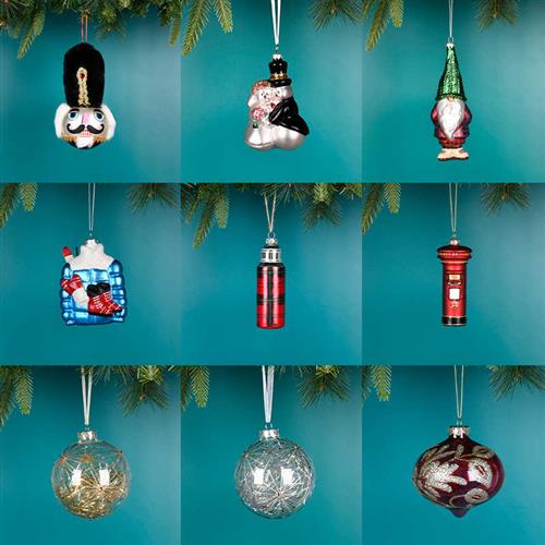 耶诞节装饰用品玻璃造型彩绘挂饰耶诞树挂件玻璃吊球橱窗场景布置