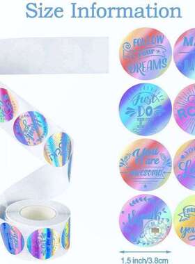 极速500pcs Holographic Rainbow Reward ickers Thank You Laser