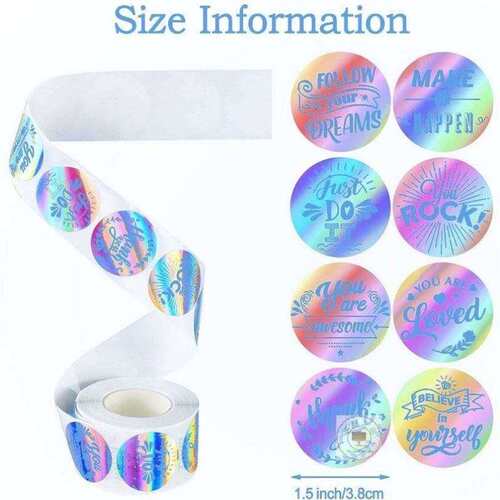 极速500pcs Holographic Rainbow Reward ickers Thank You Laser