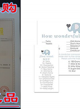 Paper Clever Party Blue Elephant Baby Shower Candy Bar Game