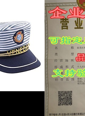 Amosfun Captains Yacht Sailors Hat Blue Stripe Captain Ca
