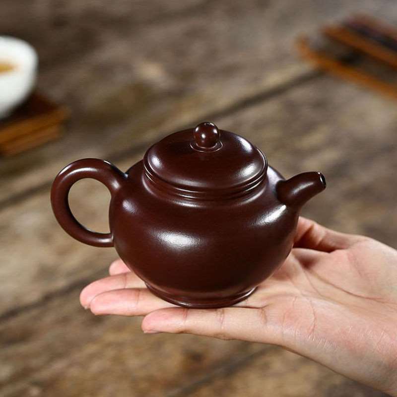 宜兴紫砂壶原矿紫朱泥名家全手工掇只壶家用功夫茶具260cc泡茶壶