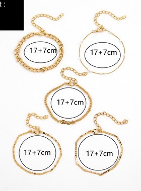 新品5Pcs Trendy Chain Bracelet Set For Women Angel Letter Go