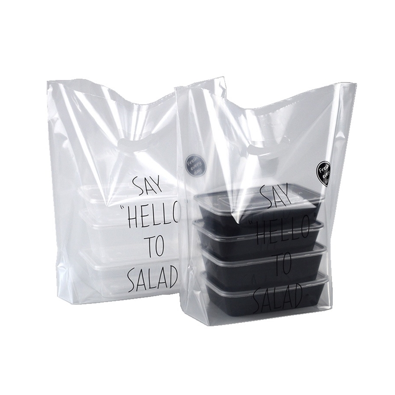 水果捞甜品打包袋时尚沙拉袋子透明面包糕点烘焙手提袋外卖包装袋