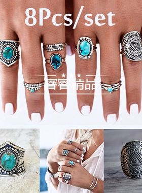 8pcs joint finger ring Vintage Knuckle ring women jewelry