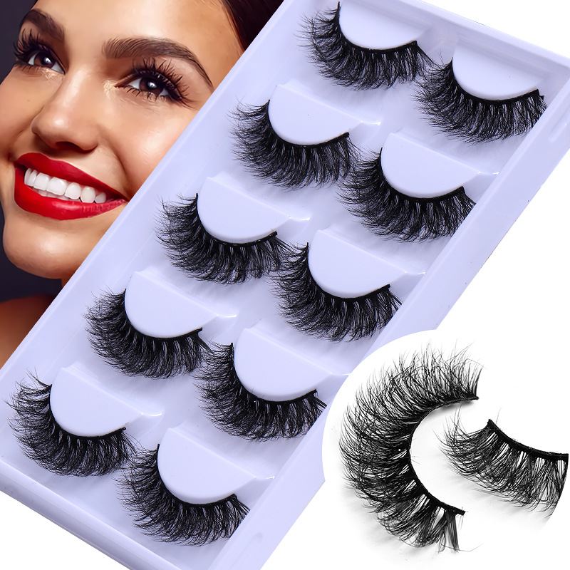 5Pairs 8D fake Lashes makeup Natural Fluffy False Eyelashes