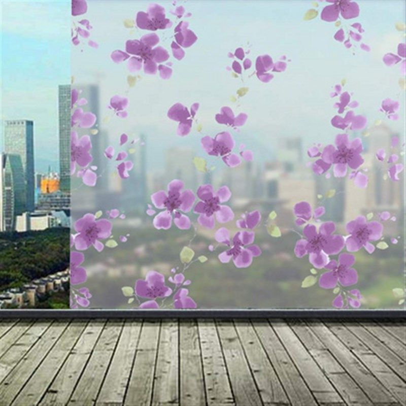 60*200cm removable pvc flower privacy decorative window film