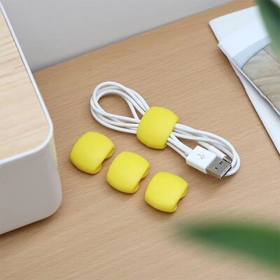 极速4Pcs Cable Winder Fashion Simple Round Clip USB Charger