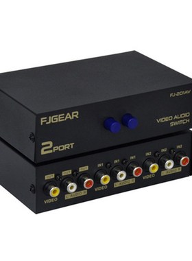 FJ-201AV AV切换器二进一出音视频分配器 红黄白 2切1 音响RCA