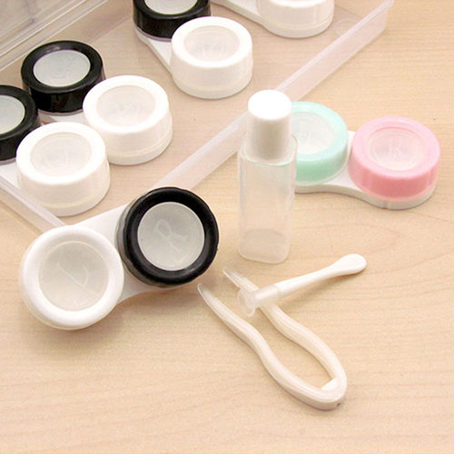 好货5Pairs Contact Lens Case Container Eye Contacts Women Tr