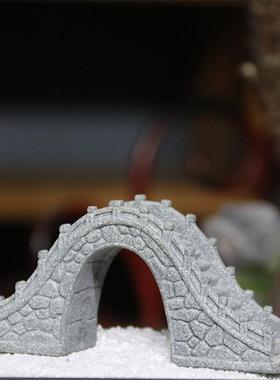 仿真小石桥小船摆件假山流水盆景园艺花卉景观造景迷你桥装饰摆设