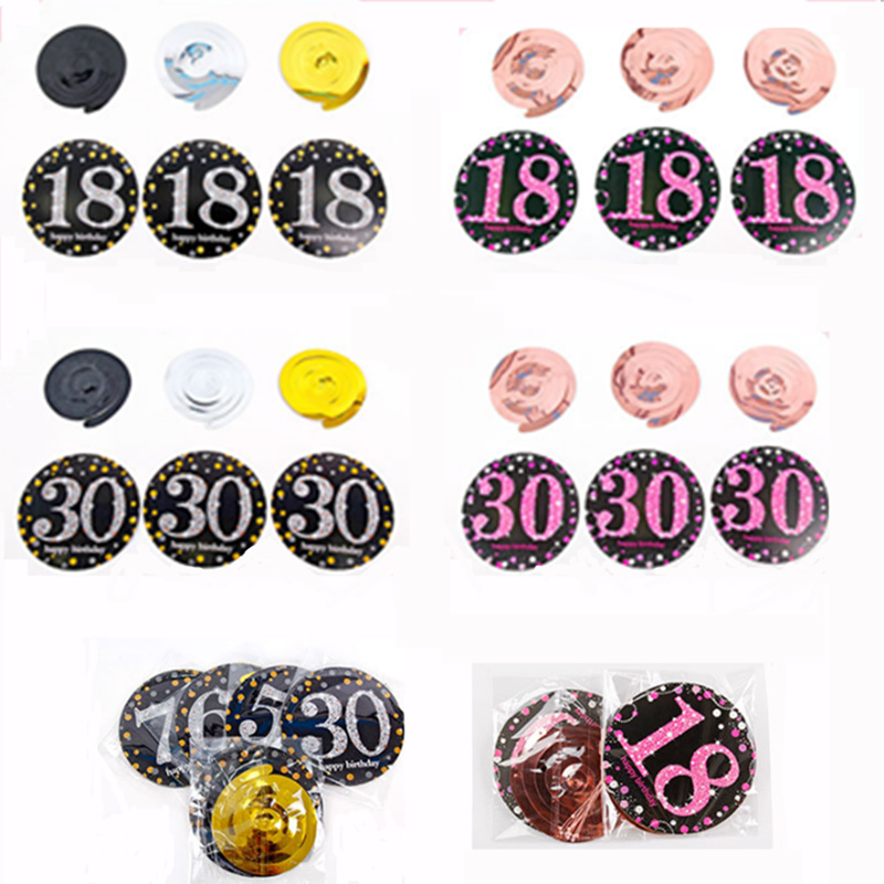 6 Pcs 18/21/30/40/50/60/70 Year Baby Shower Happy Birthday P