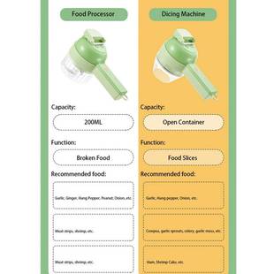 4 In1 Multifunctional Electric Vegetable Cutter Slicer