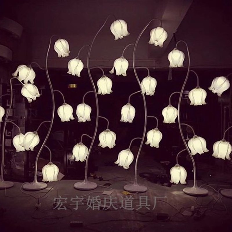 婚礼装饰新款婚礼创意T台布置花蕾路引 婚庆道具第二代铃兰花路引