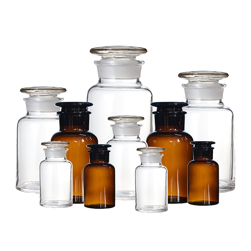广口瓶 透明试剂瓶 棕大口瓶 125ml 250ml 500ml 1000ml 白大口瓶