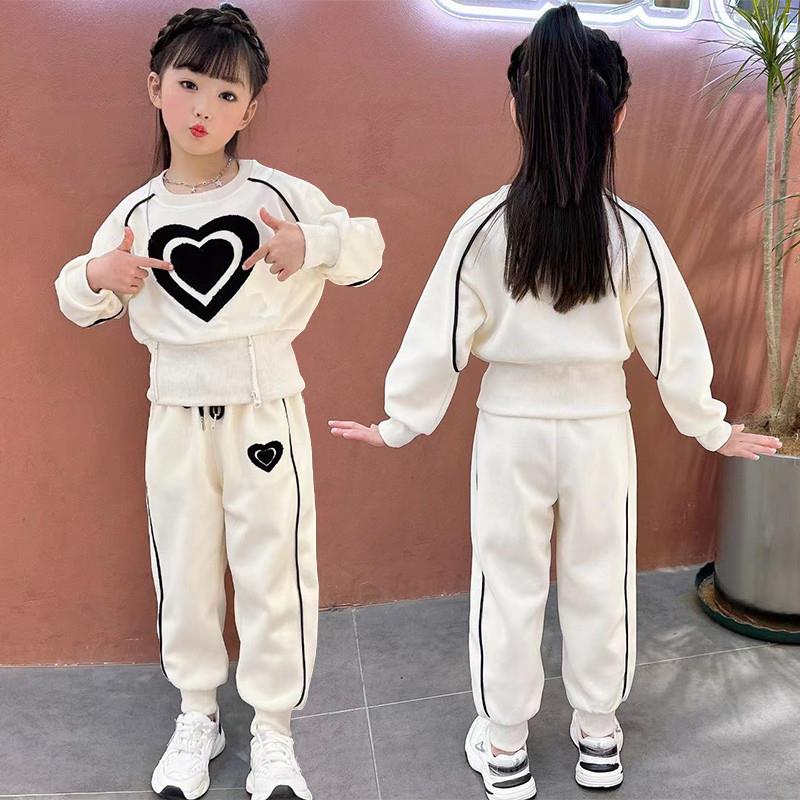 炸街童装女童春装2023新款套装网红春秋运动洋派时髦儿童裤子潮流