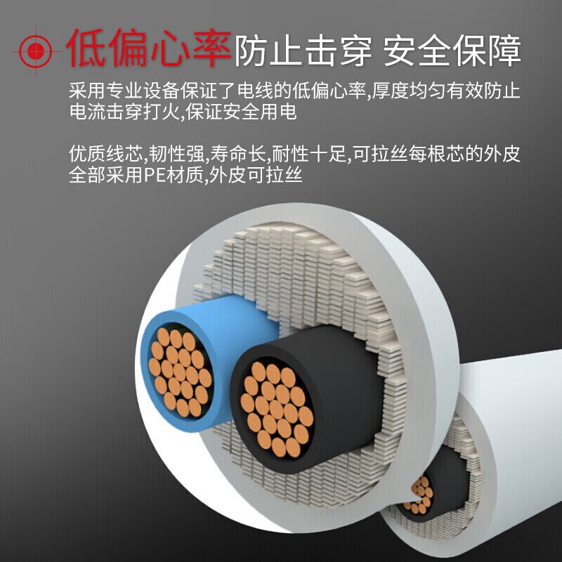 好货德力西(DELIXI)电线电缆RVV二芯护套线软线6平方白色家装家用