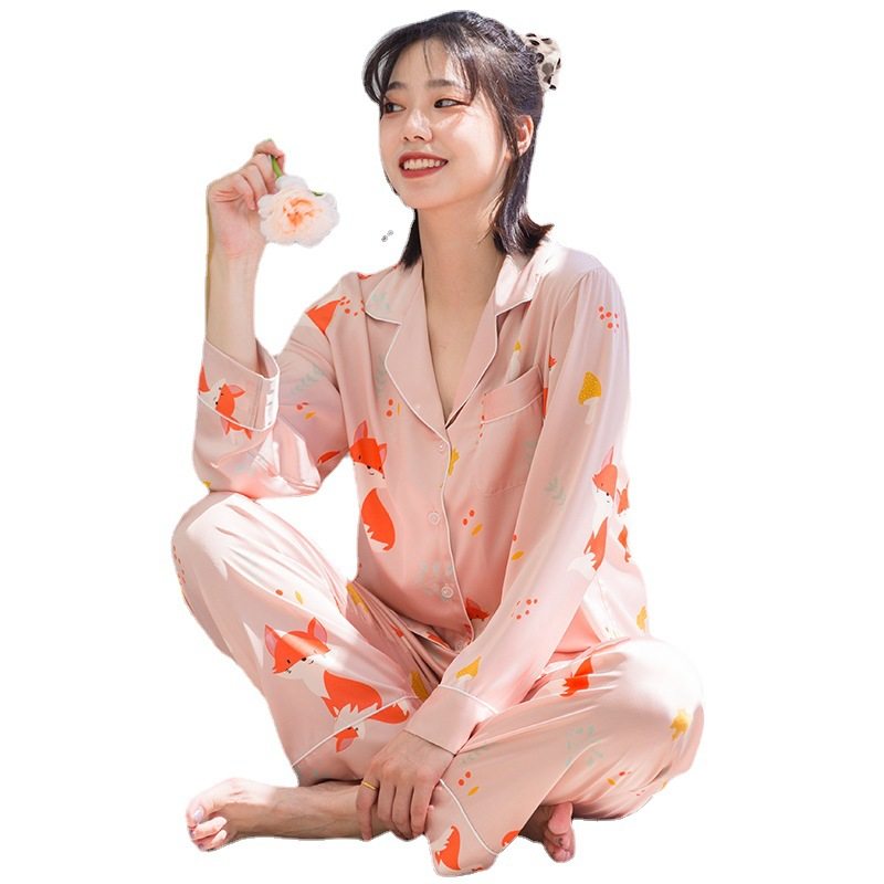 Chiffon pyjamas ladies summer two-piece home suit nightgown