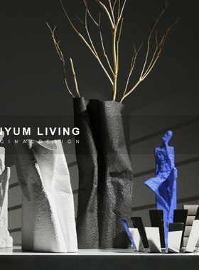 简约现代轻奢售楼处艺术抽象陶瓷人物雕塑摆件家居样板间软装饰品