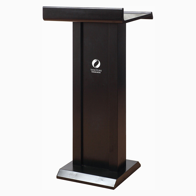 极速酒店讲台演讲台发言台迎宾台接待台会议室实木讲台黑色铁烤漆