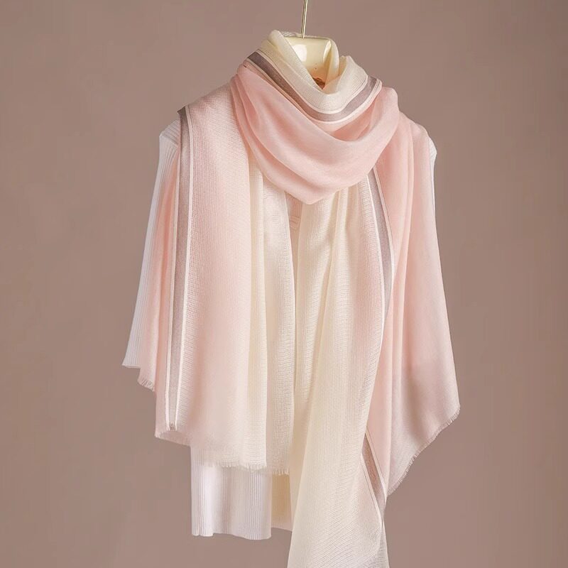 韩版纯色丝巾女夏季薄款长方形披肩外搭两用百搭围巾女款冬季送礼