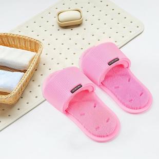 加厚软底硅胶凉拖鞋 家居足底按摩拖鞋 女 男 浴室情侣防滑吸底拖鞋
