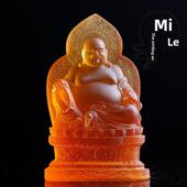 琉璃弥勒佛像笑佛包和尚拜家引财宝桌面装 饰装 饰佛像用品中国风