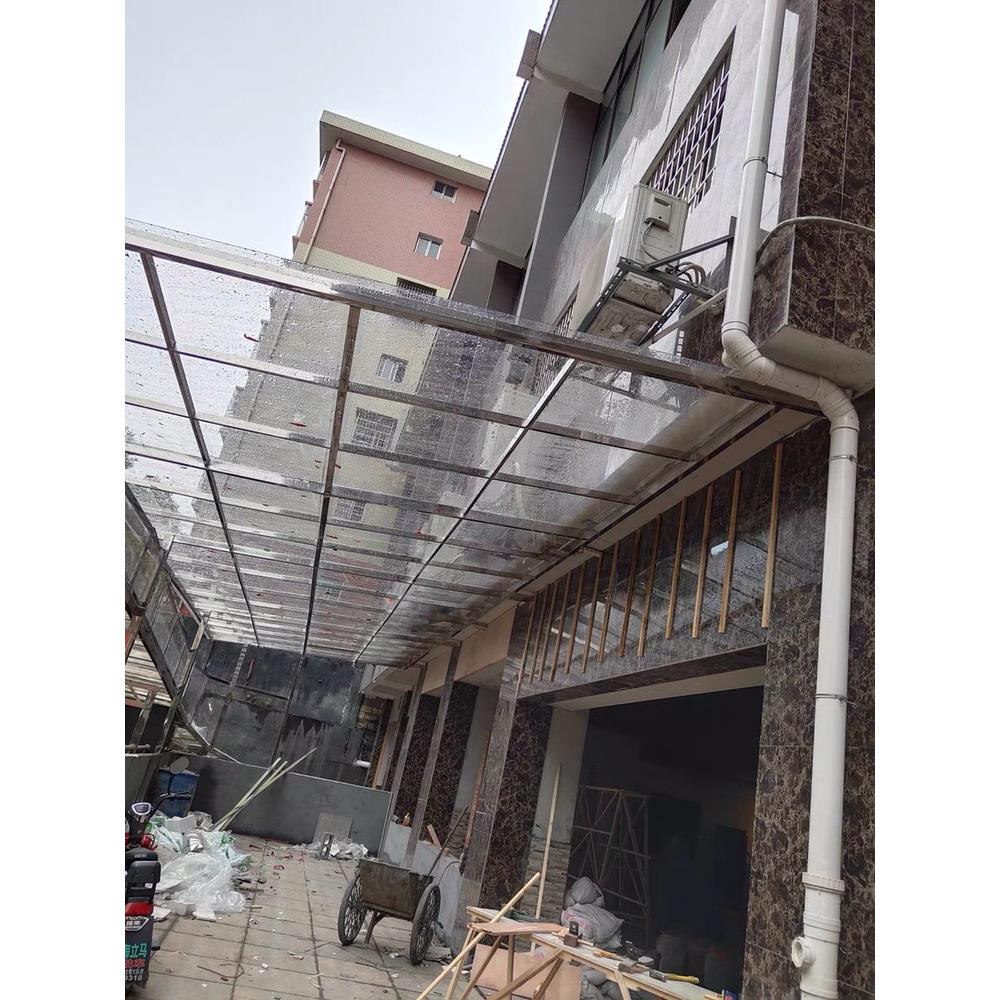 深圳香港雨篷不锈钢夹紧玻璃雨篷Pc耐力板雨篷铝合金太阳房密封露
