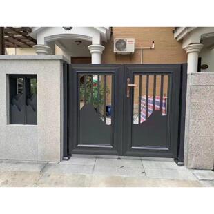 铝艺门乡村院落门双门别墅电动铝合金锻铁门中国欧式院落门