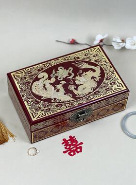 铜丝珍珠母镶嵌高端精致的平遥非遗漆器首饰盒礼品木制珠宝收纳盒