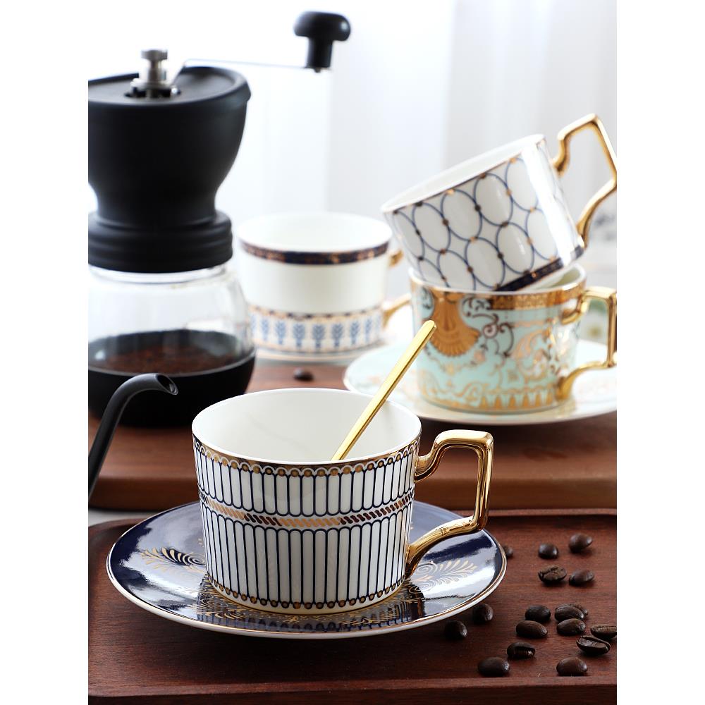 咖啡杯碟套装高档精致英式下午茶茶具骨瓷杯碟勺套装陶瓷轻奢