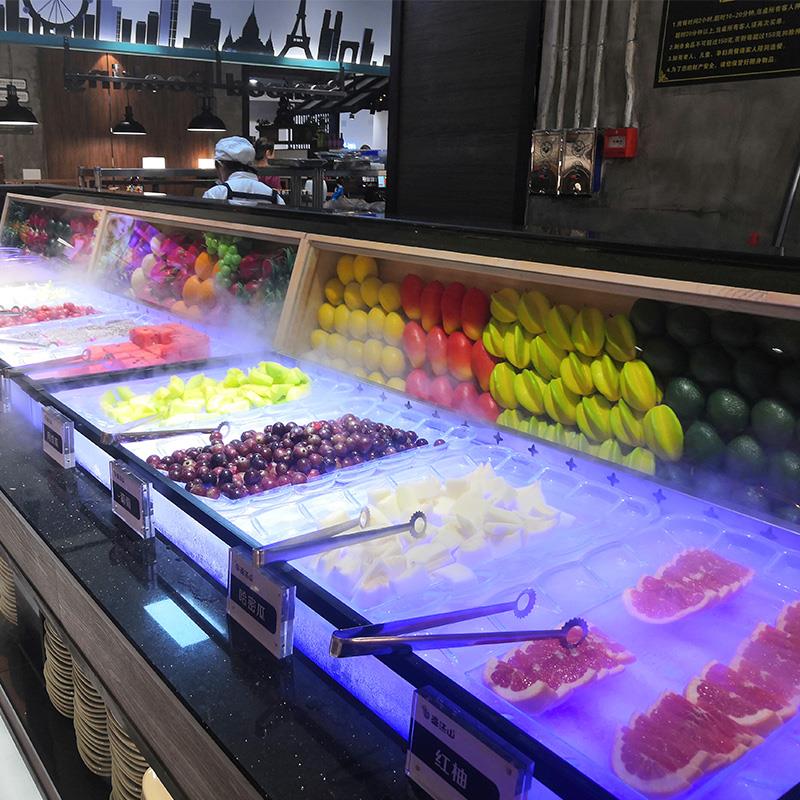 海鲜冰桌不锈钢冰槽冰盘商业超市自助火锅冷藏冷冻保鲜展示柜