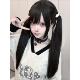 万圣节假发女黑长直蕾系长直发亚比风秋冬齐刘海双马尾y2k全头套