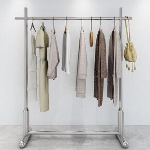 不锈钢拉丝服装店展示架落地式女装货架网红中岛童装衣服挂衣架子