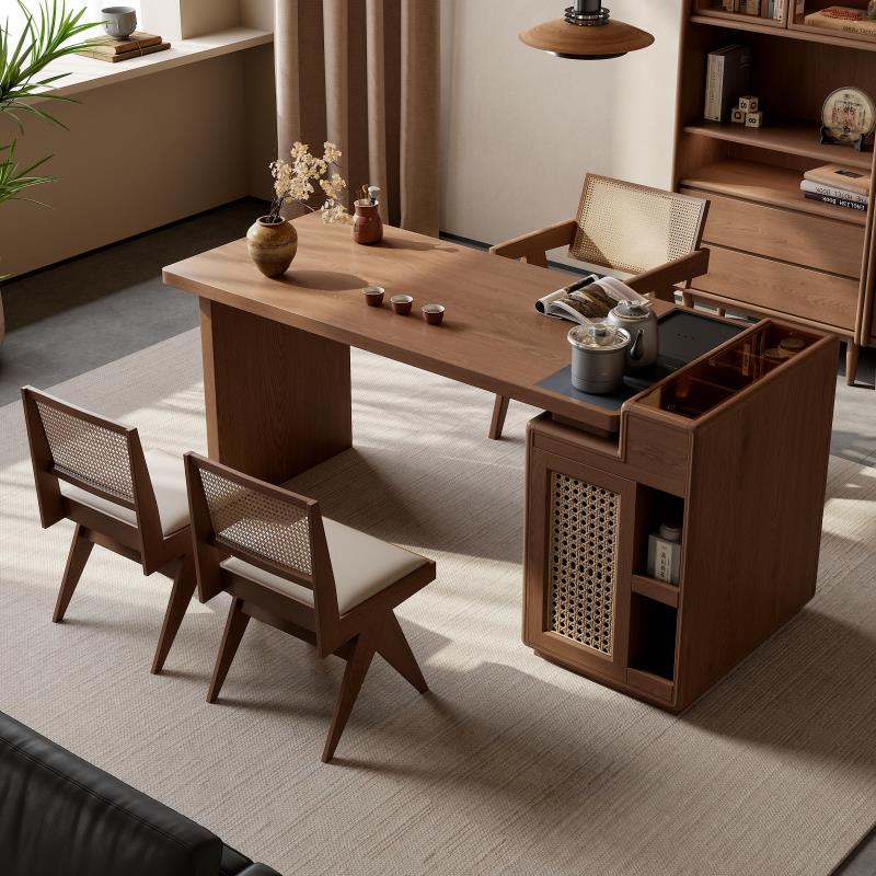 新中式实木茶桌现代简约家用客厅茶台办公室泡茶桌2025新款
