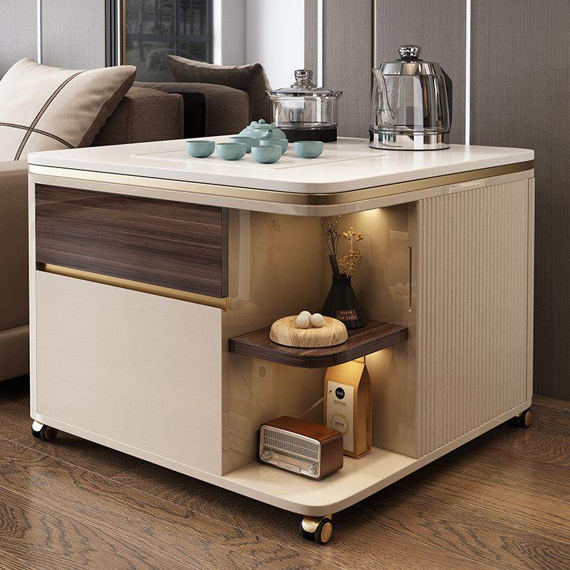 岩板边柜沙发边几方形客厅置物桌台65轻奢简约侧边茶水柜角几移动