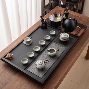 整块乌金石茶盘茶具套装全自动一体烧水家用高端天然石头茶台茶海