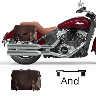 适用印第安轻骑兵侦察兵侧边包Andian摩托车改装件边架牛皮挂尾包