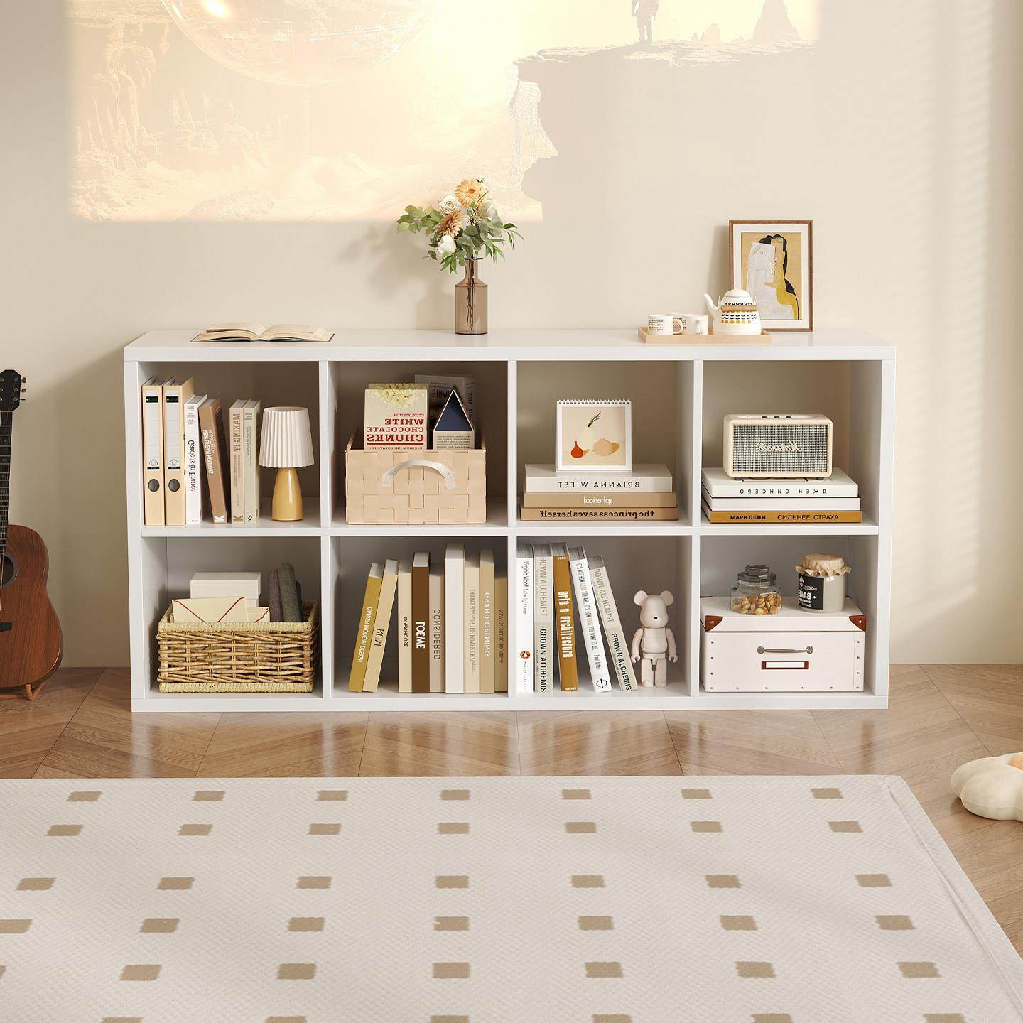 实木格子柜自由组合书架落地置物架儿童木质学校矮柜储物柜子靠墙,住宅家具,书架,淘宝优惠券,粉丝福利购,淘宝优惠卷