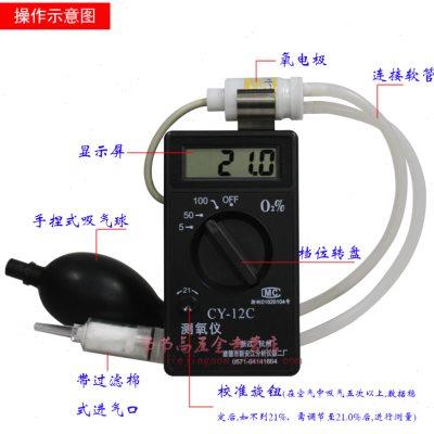 测氧仪 氧气浓度检测仪CY-12C便携式氧气测试仪 氧含量测试仪