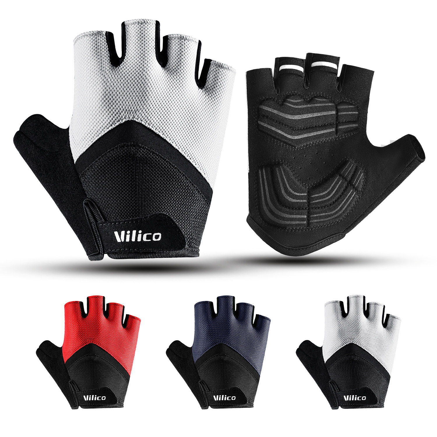 户外运动骑行手套越野摩托车山地公路自行车耐磨透气防晒半指手套