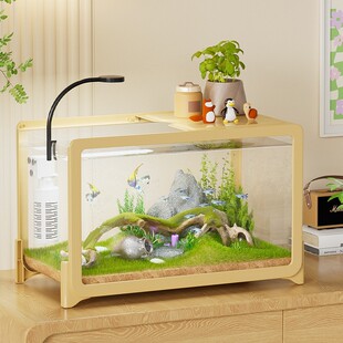 直销桌面鱼缸水族箱乌龟缸金鱼缸创意小型鱼缸造景生态鱼缸