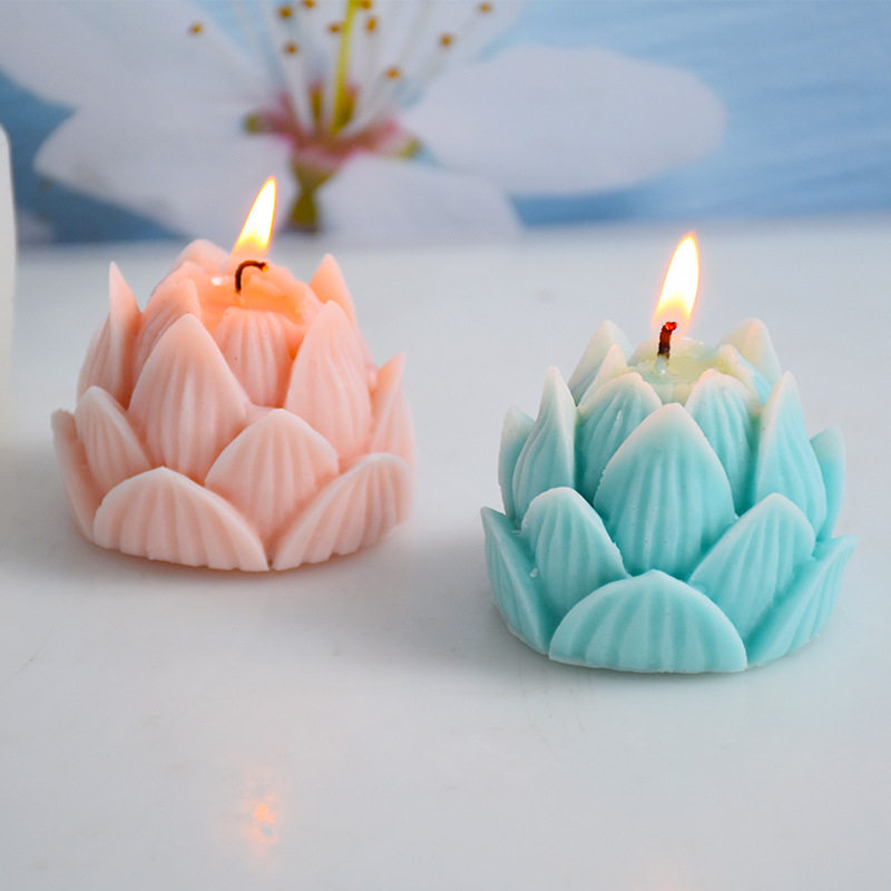 立体莲花花苞蜡烛硅胶模具diy