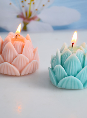 立体莲花花苞蜡烛硅胶模具diy